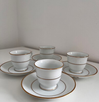 Noritake Espresso 4er Set Nippon Toki Kaisha 7050 Muster China Porzellan Neu