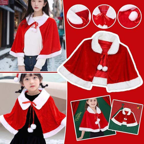 Schal Weihnachtsumhang Feiertagsparty Rollenspiel Kurze Samtjacke!NEW Q3W6 - Picture 4 of 13