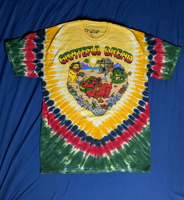 Grateful Dread XL T-shirt NWOT TieDye Green Red Yellow Positive Vibration Reggae