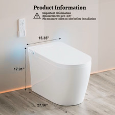 Smart Bidet Toilet Heated Seat Bidet  Dryer Auto Lid  Flush Tankless Electric