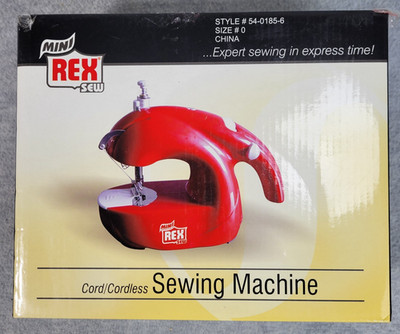 MINI REX SEW Cord/Cordless RED SEWING MACHINE SMARTEK 54-0185-6 NEW Sealed