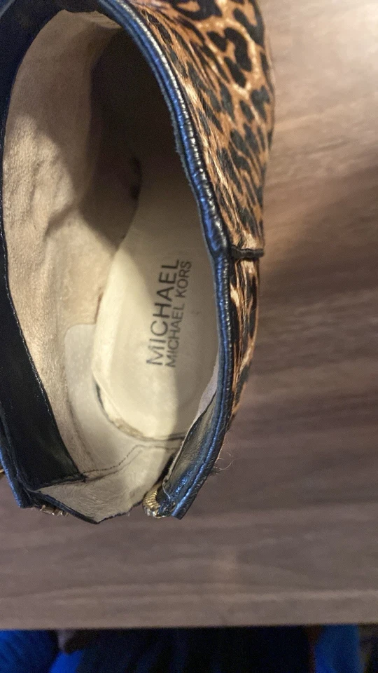 Michael Kors Leopard Print Ankle Boots Size 8.5 - Image 3 of 4