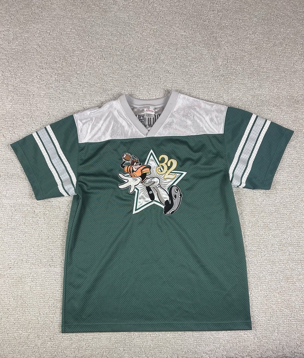 Vintage Disney Goofy #32 Football Jersey Green Mesh Throwback Mens