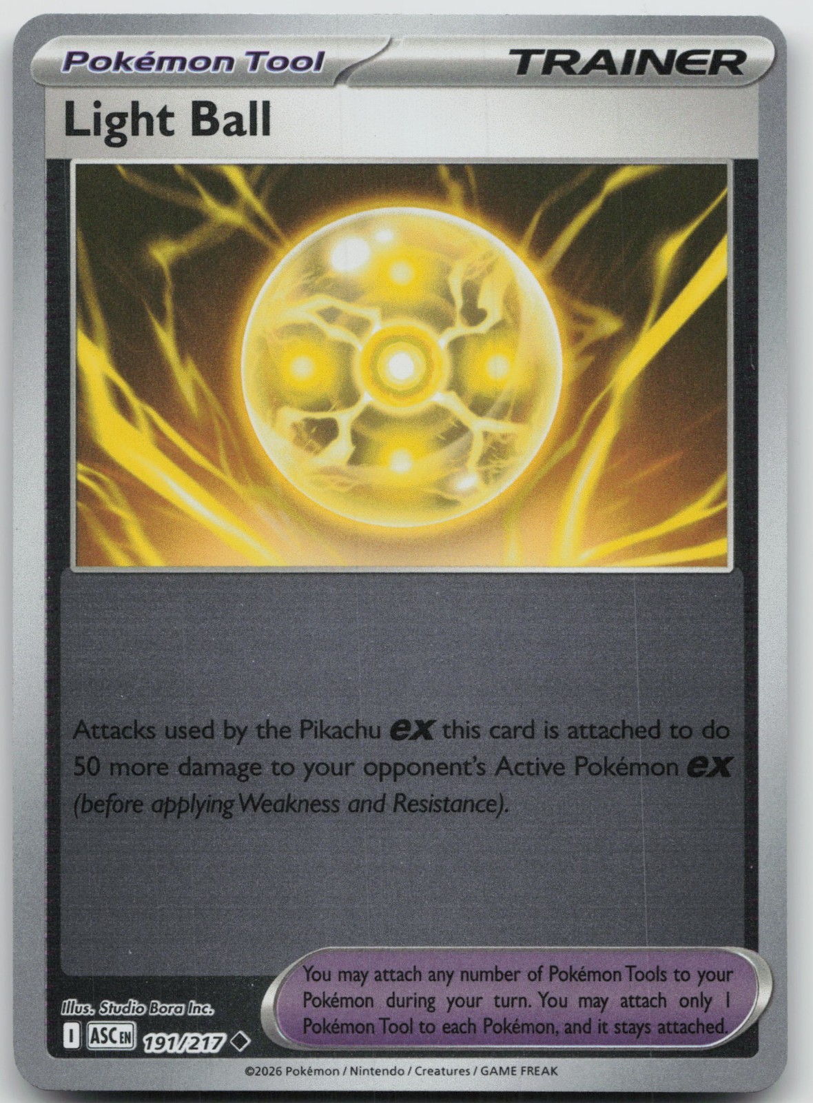 Light Ball 191/217 Uncommon Ascended Heroes Pokemon Reverse Holo Near Mint