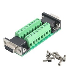 1 PCS VGA HDB15 3 Row Male To Female Breakout Board RS232 Serial Connector