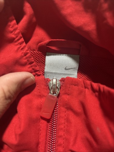 Giacca leggera vintage uomo Nike rossa e nera con zip XL - Foto 2 di 6
