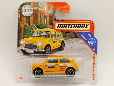 Matchbox Mattel 1:51 GCF56 ´64 Austin Mini Copper Taxi gelb NEU / OVP beschädigt
