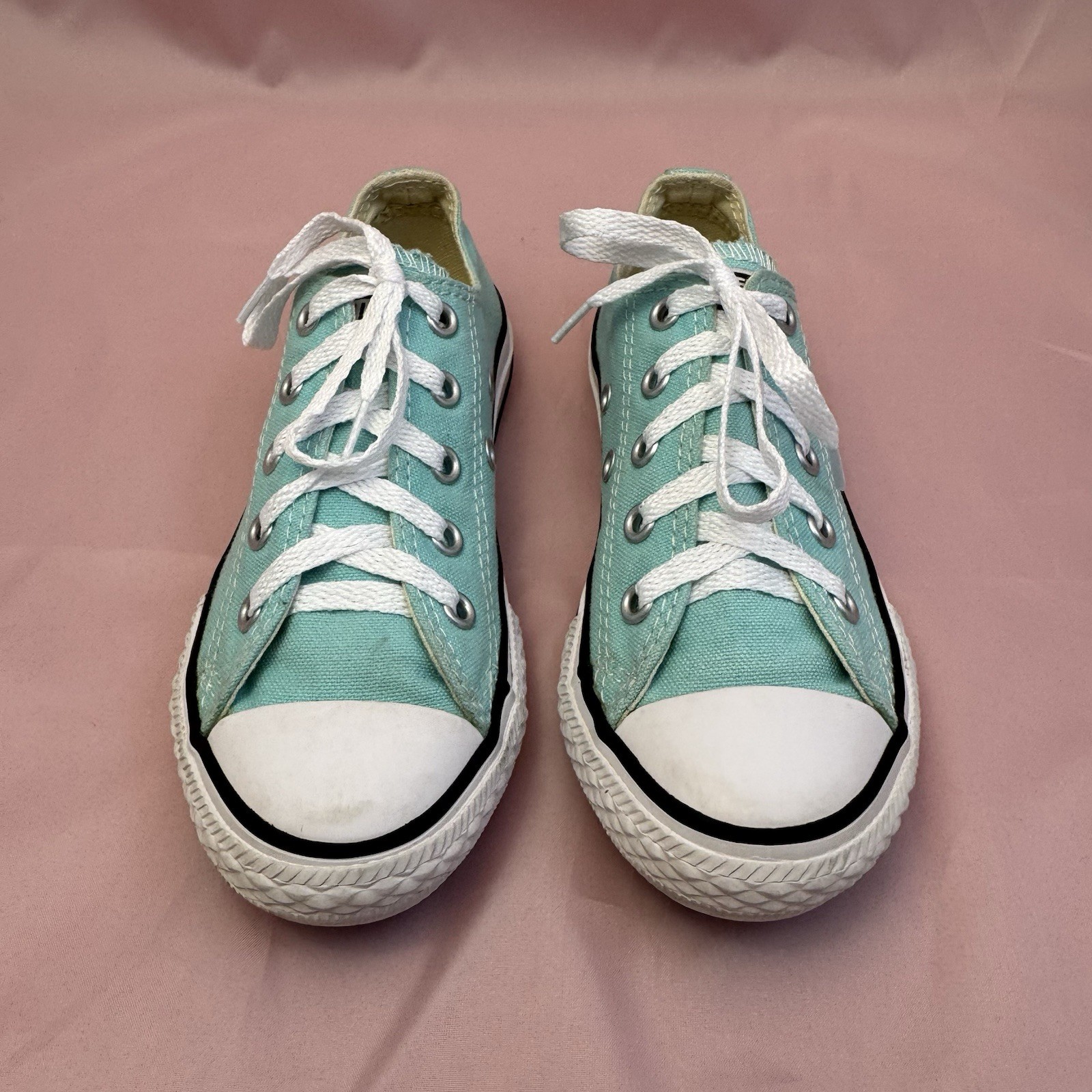 Converse Chuck Taylor Low Top Kids Sneakers Size 12 Light Blue Aqua thumbnail 4