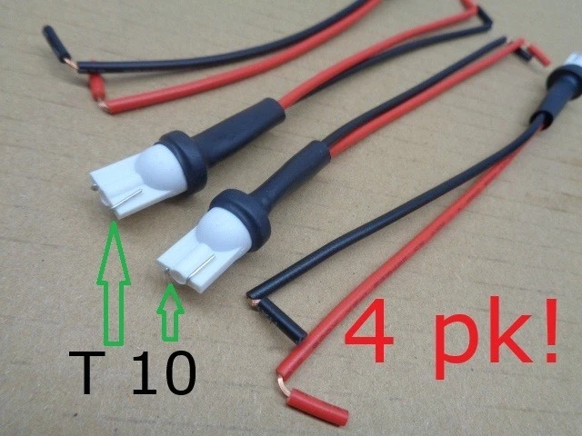Extensor de enchufe de bombilla T-10 (5 pulgadas de largo) 2 cables (paquete de 4) ¡NUEVO! Foto 2 de 4