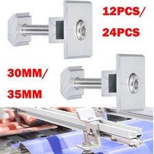 12/24Pack 30/35mm Solar Panel Middle Clamp Aluminium Solar Panel Mount Mid Clip