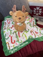 Baby Essentials My First Christmas Reindeer 13” Lovey Blanket Candy Canes 2023- Baby Essentials My First Christmas Reindeer 13” Lovey Blanket Candy Canes 2023-
