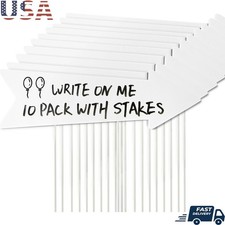 Weatherproof Plastic Arrow Signs Directional Guidance Set of 10 W/ Stakes New