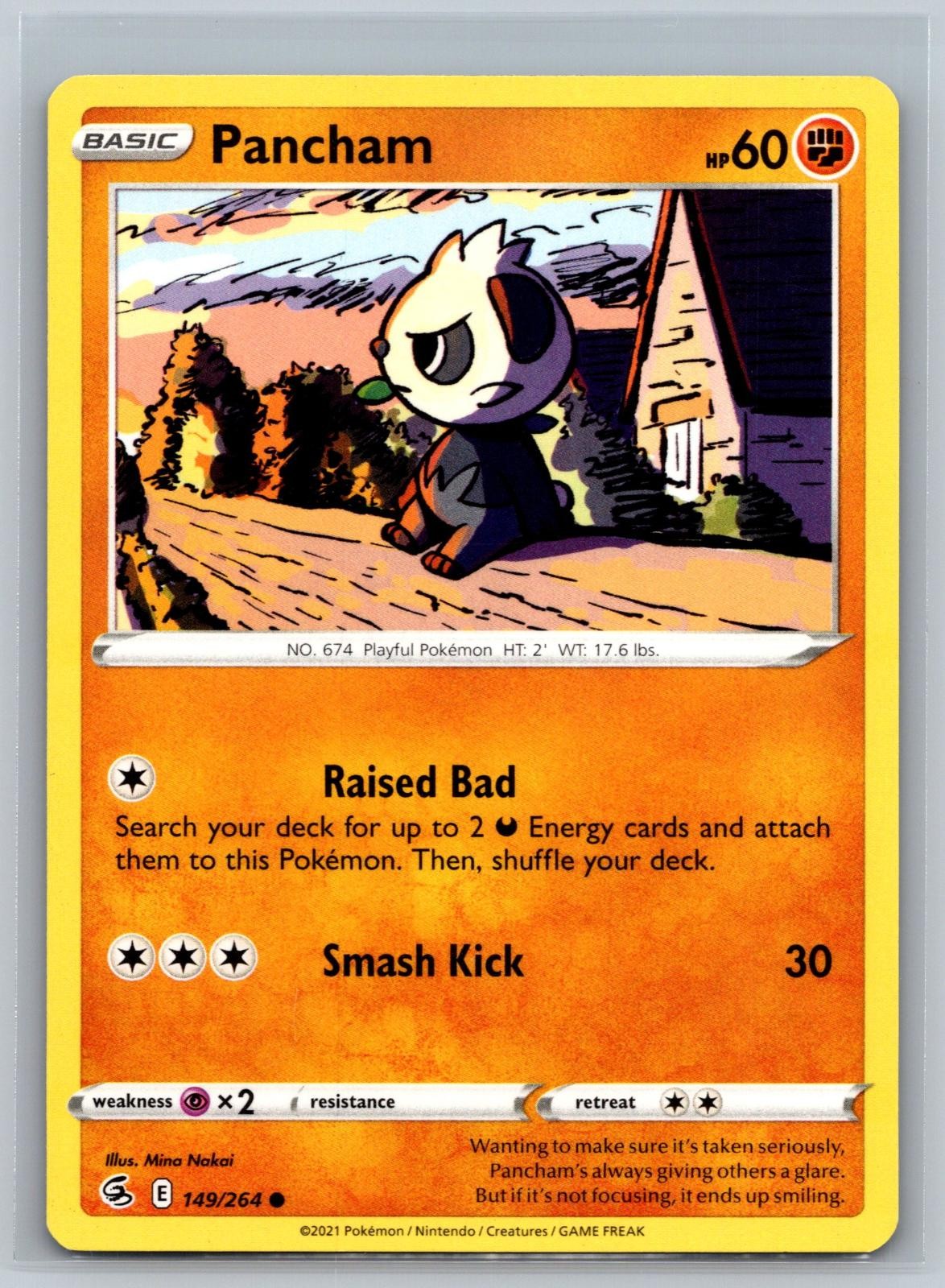 Pancham 149/264 Common Fusion Strike Pokemon Card Near Mint