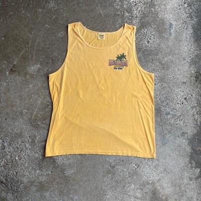 Orange/pfirsichfarbenes grafisches Tanktop ''Hogs Breath'' - XL