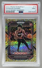 Shaedon Sharpe 2022 Panini Prizm Monopoly #74 Gold Money Shimmer RC /500 PSA 9