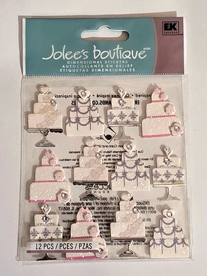 Jolee's Boutique WEDDING CAKE REPEATS Dimensional Stickers - 12 pcs