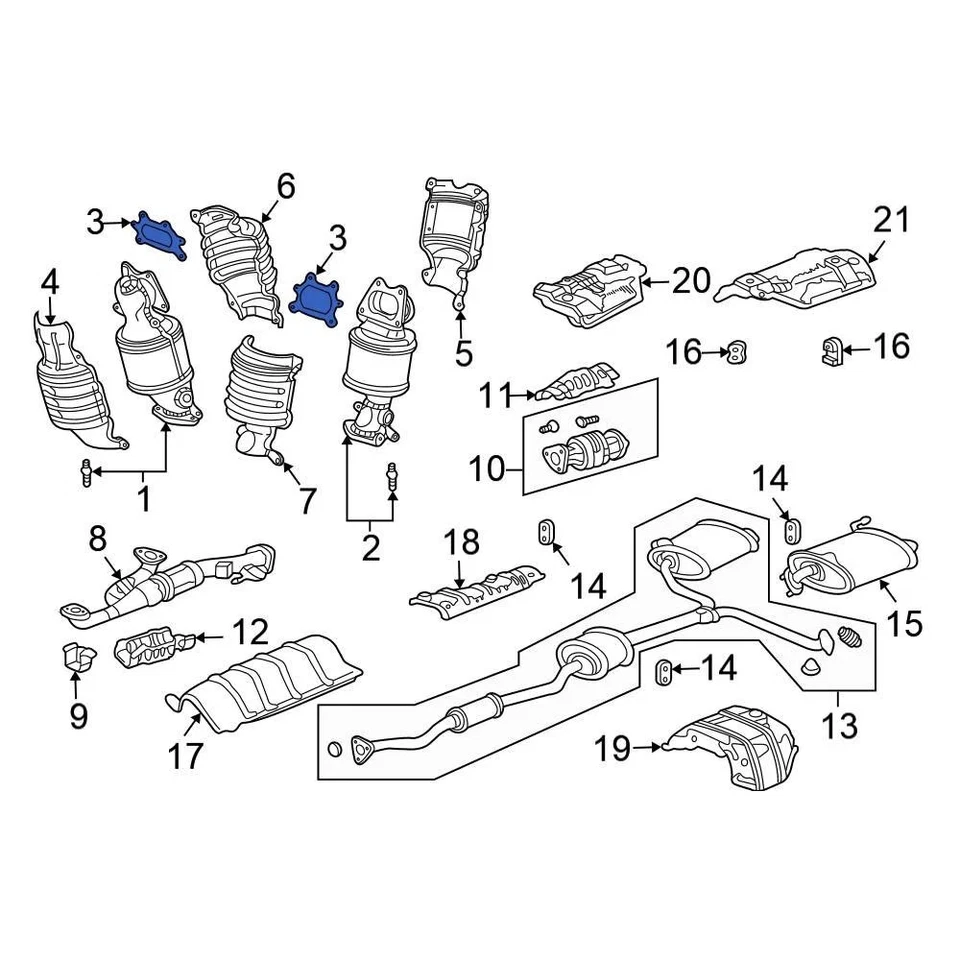 For Honda Accord 2003-2007 Honda 18115RCAA01 Exhaust Manifold Gasket Foto 3 de 3