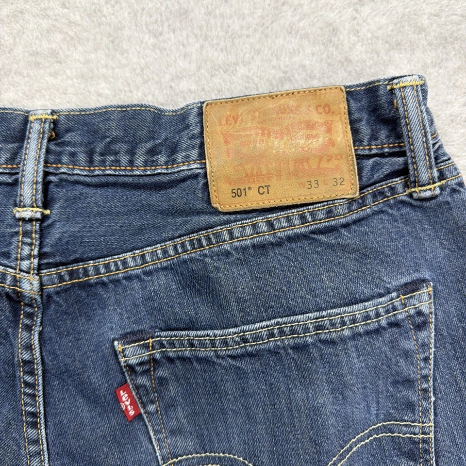Pantalones de mezclilla Levis 501 CT para hombre 33x30* azules botones mosca cónicos personalizados clásicos Foto 3 de 4