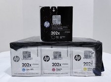 HP 202X 4 Pack High Yield Toner Cartridge Black Cyan Magenta Yellow Sealed OEM