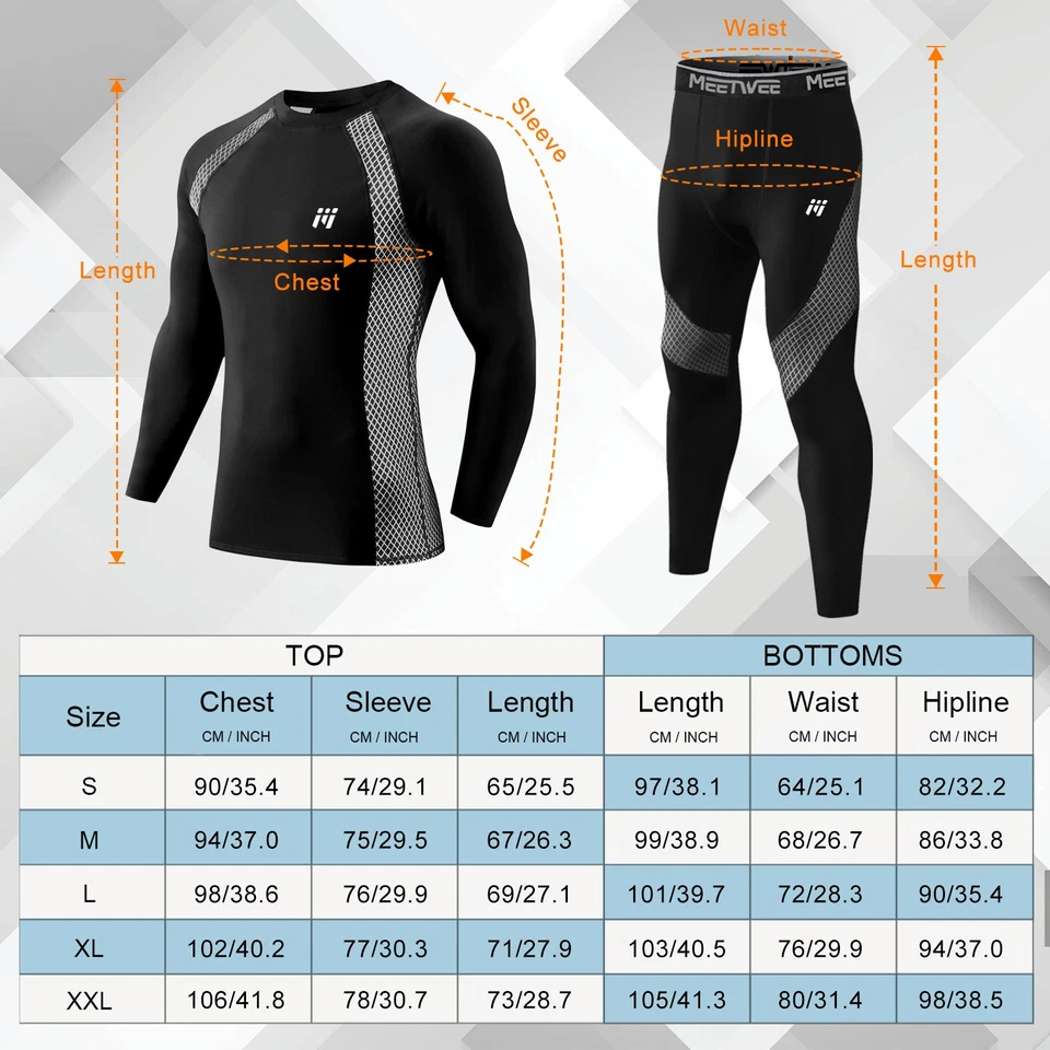 Conjunto de ropa interior térmica para hombre invierno cálido esquí deportes caza equipo polar largo Johns Foto 2 de 4