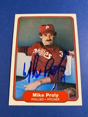 MIKE PROLY 1982 FLEER #254 AUTO SIGNED PHILADELPHIA PHILLIES CUBS QUEENS NY