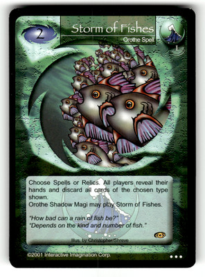 Magi Nation Storm of Fishes 2001 Interactive Imagination Spell Card