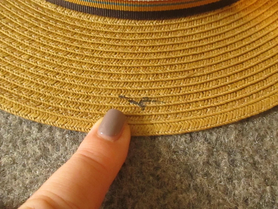 Chapéu Jaxon Fedora Masculino Ajustado 2XL Bronzeado Toyo Faixa Listrada de Palha Verão Casual - Imagem 2 de 4