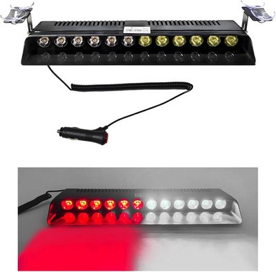 Car Emergency Strobe Light, 12V Windshield Dashboard Warning Flash Light with 12