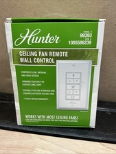 Hunter Universal Damp Rated Ceiling Fan Wall Remote Control, White, 99393