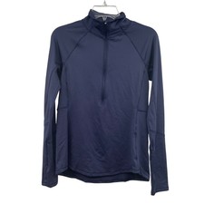 DSG Womens 1/2 Zip Active Pullover Top Long Sleeve Navy Size Medium