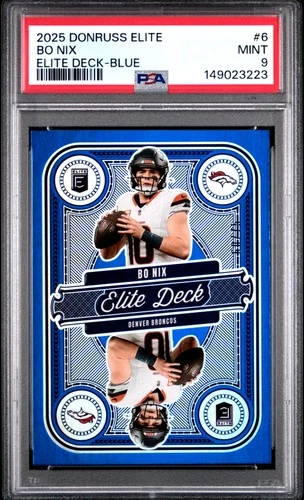 2025 PANINI DONRUSS ELITE ELITE DECK BLUE #6 BO NIX 60/75 PSA 9