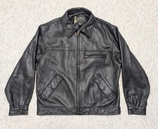 vintage EDDIE BAUER leather jacket M black JOURNEYMAN legend motorcycle bomber