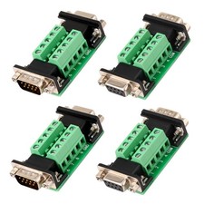 4PCS DB9 Male Female Connector in One Breakout Board, DB9 Solderless RS232 D-...
