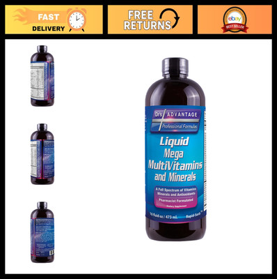Liquid Mega MultiVitamins & Minerals 16oz - Essential Daily Nutrients for Health