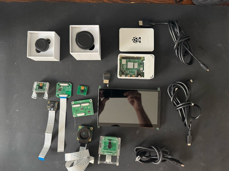 Raspberry Pi 4 4GB Kit w/ 7" Touch Display, Camera Modules, Lenses & Cables