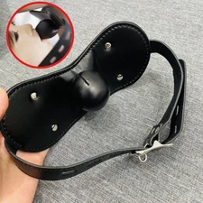 Sponge Ball Panel Mouth Gag Oral Stuffer Bondage Belt Restraint Harness BDSM