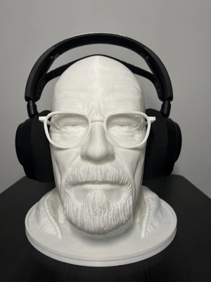 Walter White 3D Printed Headphone Stand | Breaking Bad Bust Holder | Unique Gift