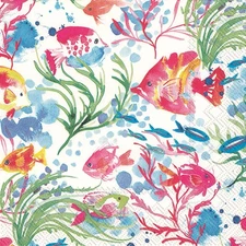 Boston International IHR 3-Ply Cocktail Napkins, 20-Count, 5"x5", Caribbean Sea