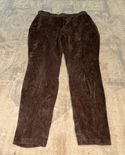 Lands End Womens Slim Fitted Ankle Pants Brown Corduroy-look Sz Small S/P 6-8