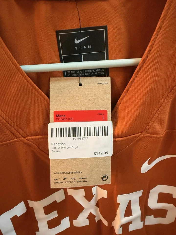 Camiseta de futebol Texas Longhorns nova com etiquetas - Quinn Evers quarterback #3 - masculina grande - Imagem 3 de 3