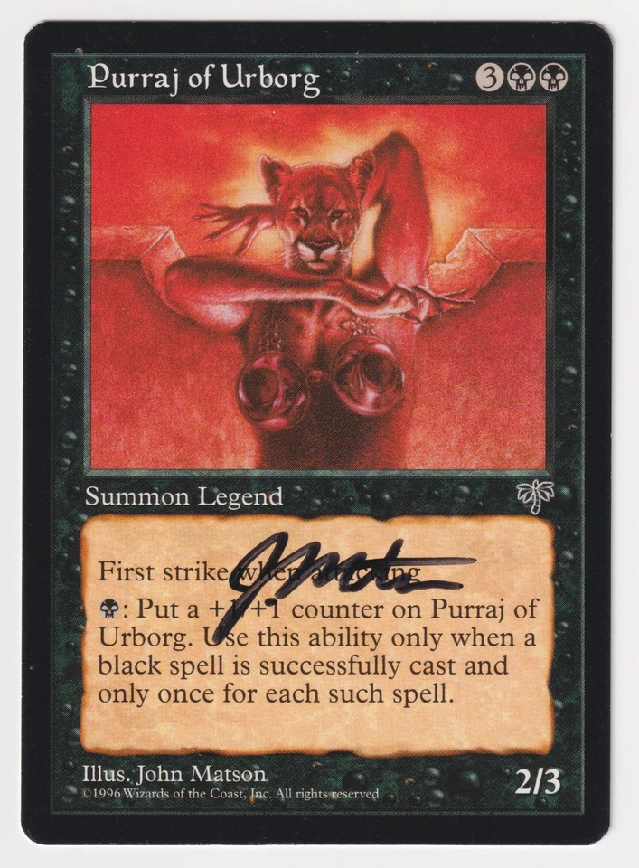 Signed Purraj of Urborg Proof Sketch LP Mirage Artist John Matson MTG Magic AP! - Image 2 of 2