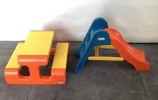 Vintage Little Tikes Dollhouse Furniture Picnic Table Slide Set #5594