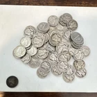 Mercury (and 1 Barber) Dimes 69 coin Lot 10C 90% Silver Coins Mixed Dates