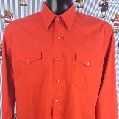 Vintage Wrangler Cowboy Fit pearl snap casual western cowboy rodeo red shirt