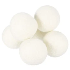 6 Pcs Dryer Balls, 2 Inches Wool Dryer Balls for Dryer Laundry, White