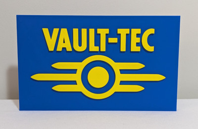 Fallout Vault-Tec 1 Logo Plaque Sign Nuclear Shelter Video Game 3d Print