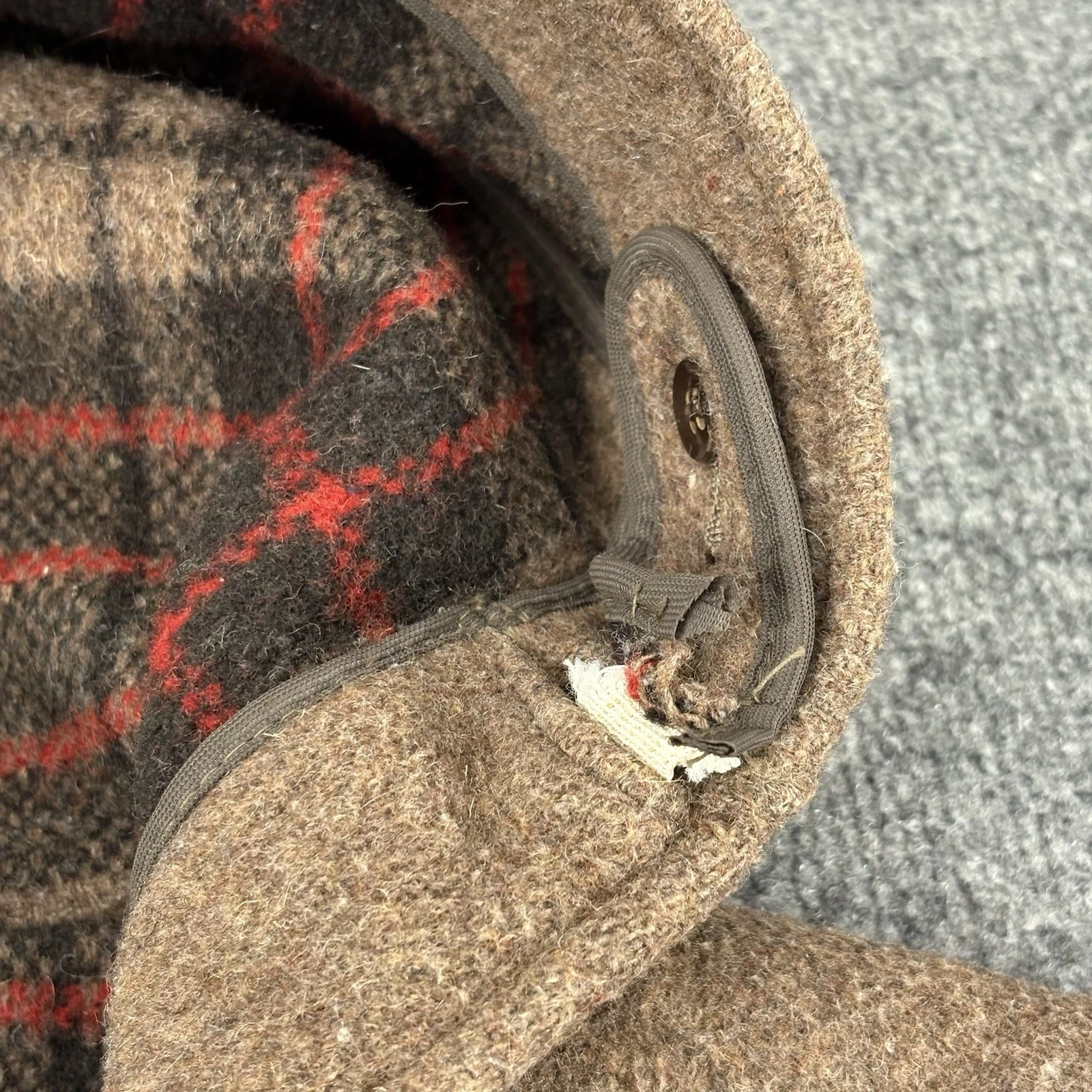 Vintage Gloverall Original English Duffle Coat Brown Wool Hooded Toggle Size 36 - product detail image 13