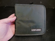 Vtg Case Logic Small Black Soft Zip CD DVD Game Holder Wallet Folder Holds 12