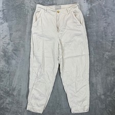 Everlane Utility Barrel Pant Bone Beige High Rise Tapered Cotton Twill Size 10