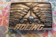 Boeing Vintage Belt Buckle Showing Variety of Boeing Models